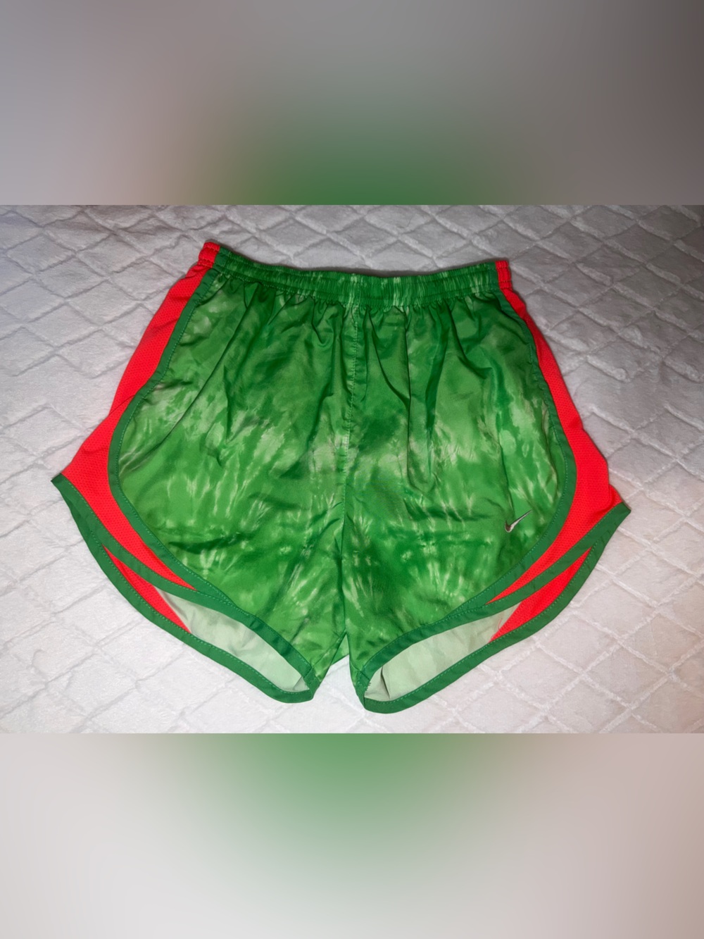 Nike Green and coral Athletic Running Shorts - Picture 1 of 8